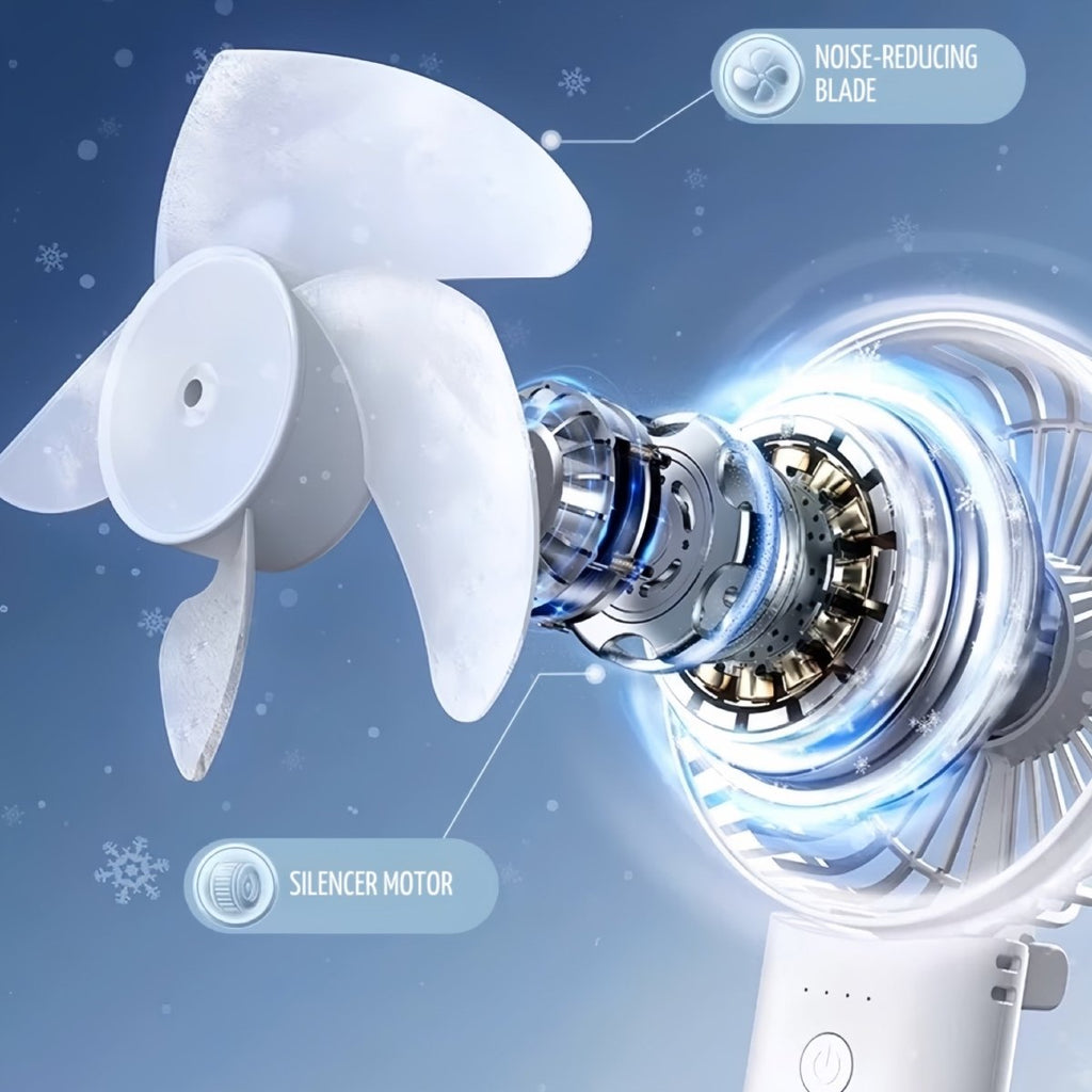 Ventilador portátil + batería portátil para dispositivos