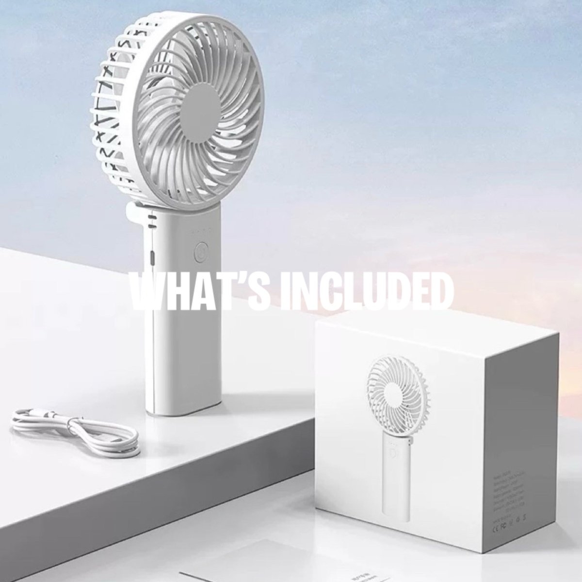 Ventilador portátil + batería portátil para dispositivos