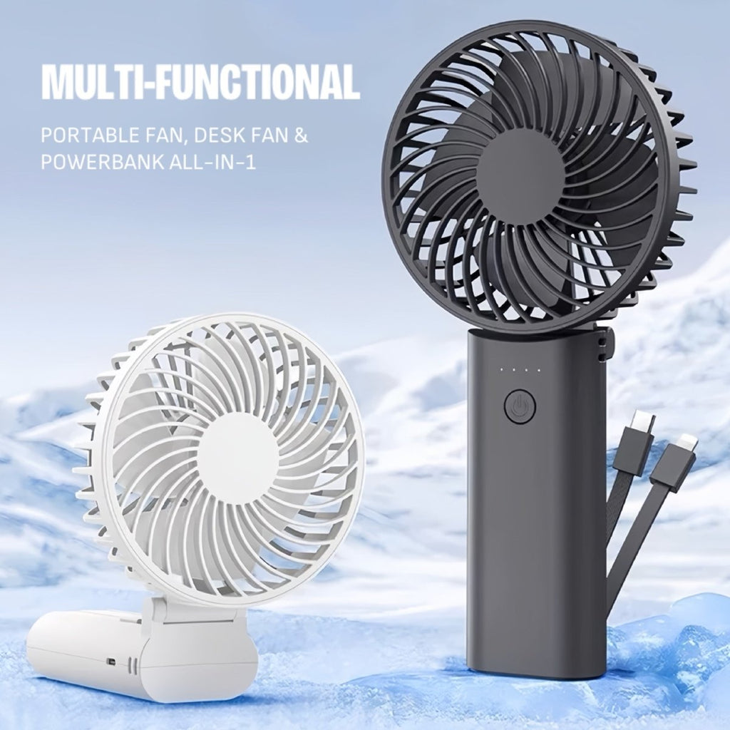 Ventilador portátil + batería portátil para dispositivos