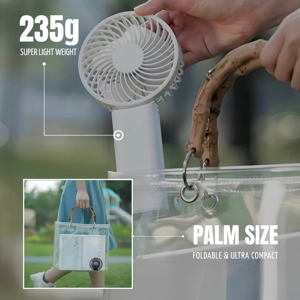 Ventilador portátil + batería portátil para dispositivos