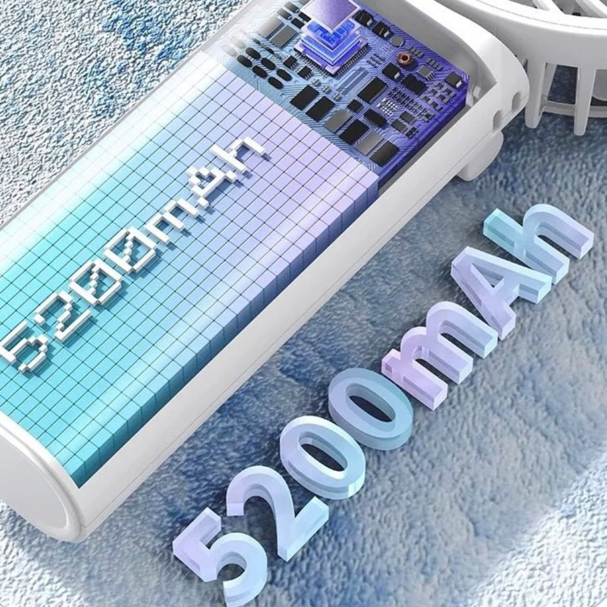 Ventilador portátil + batería portátil para dispositivos