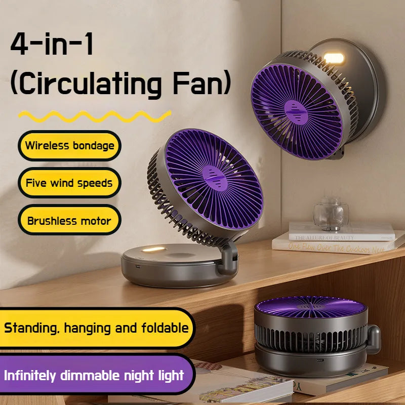 Ventilador de escritorio USB plegable multifuncional de 6 pulgadas.