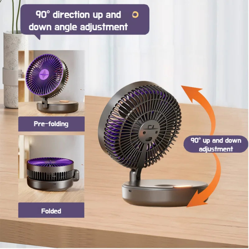 Ventilador de escritorio USB plegable multifuncional de 6 pulgadas.