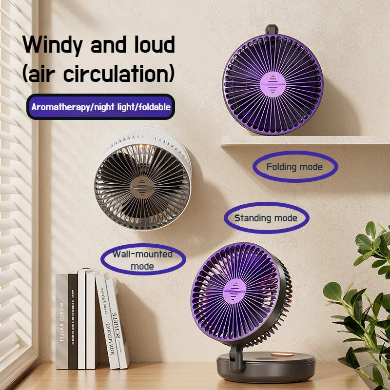 Ventilador de escritorio USB plegable multifuncional de 6 pulgadas.