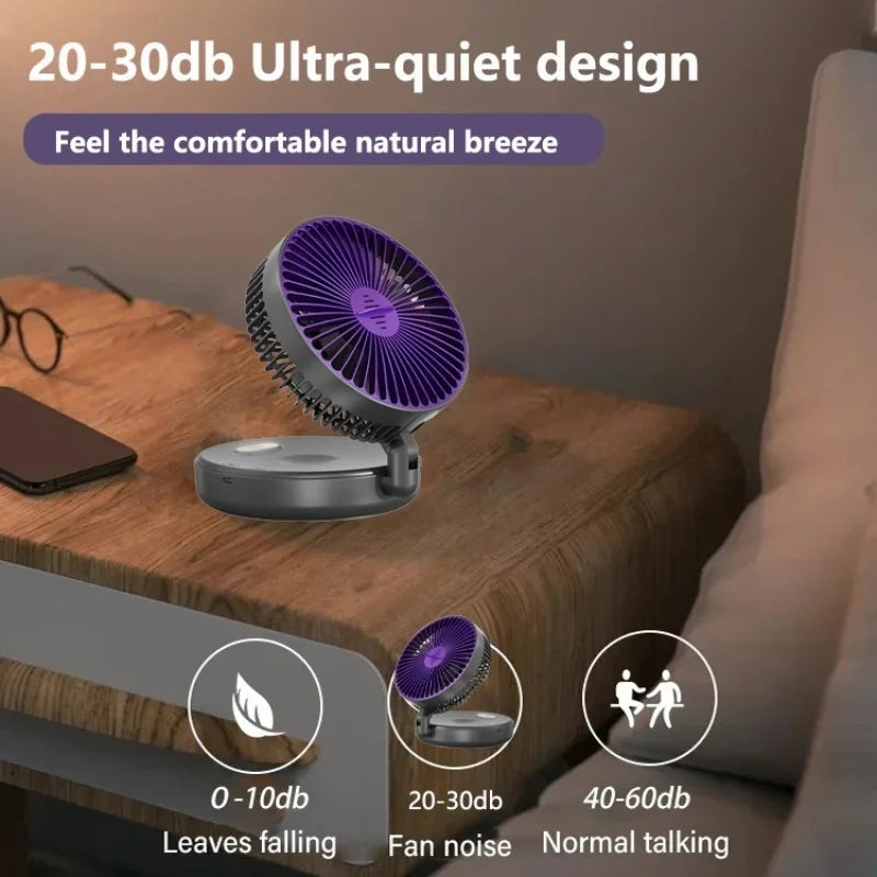 Ventilador de escritorio USB plegable multifuncional de 6 pulgadas.