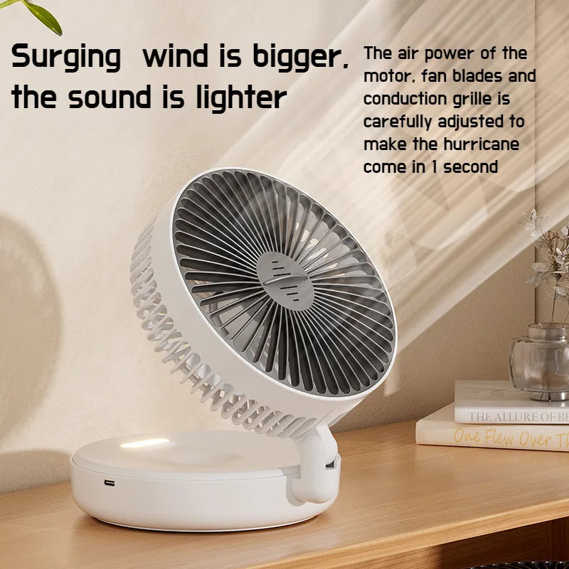 Ventilador de escritorio USB plegable multifuncional de 6 pulgadas.