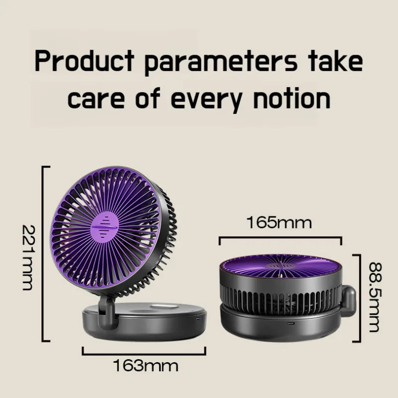Ventilador de escritorio USB plegable multifuncional de 6 pulgadas.